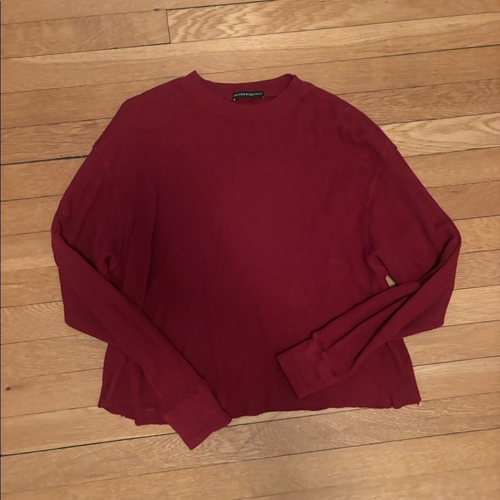 Burgundy Waffle Top